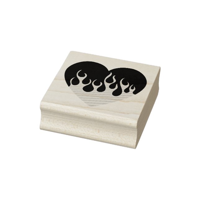 Sello De Caucho Fire Heart (Sello)