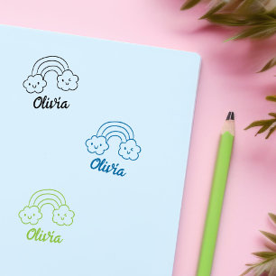 Sello De Caucho Firma arcoiris personalizado