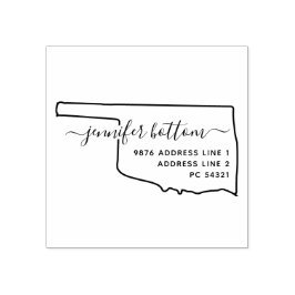 Sello De Caucho Firma del mapa de Oklahoma