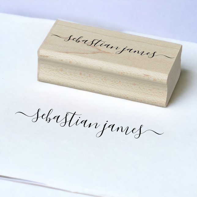 Sello De Caucho Firma elegante personalizada (Signature Elegant Personalized Rubber Stamp from Ricaso. Easy way to sign documents.)