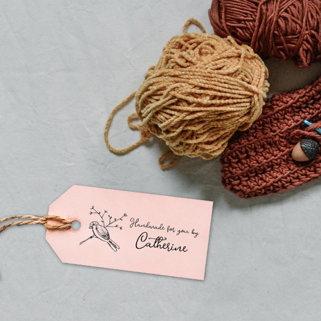 Sello De Caucho Firma minimalista con pájaro resplandeciente, Pers (Subido por el creador)