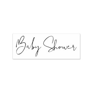 Sello De Caucho Firma Script Baby Shower sencillo