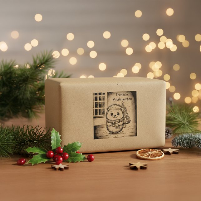 Sello De Caucho flauschiger igel mit weihnachtsgruß (Subido por el creador)