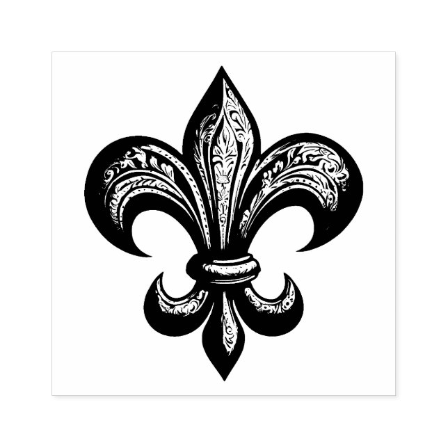 Sello De Caucho Fleur de Lis de Francia moderna de cosecha (Impresión)