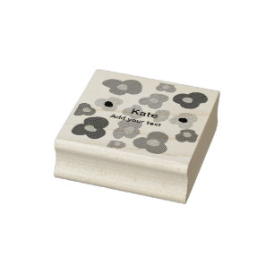 Sello De Caucho Flor arcoiris orgullo amor añadir nombre texto lqb