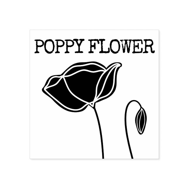 Sello De Caucho Flor de amapola pequeña (Impresión)