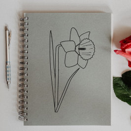 Sello De Caucho Flor de arte de la línea Daffodil botánica