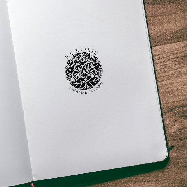 Sello De Caucho Flor de cosecha moderna, libro de ex Libris (Subido por el creador)