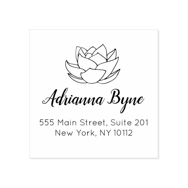 Sello De Caucho Flor de Lotus dibujada a mano (Impresión)