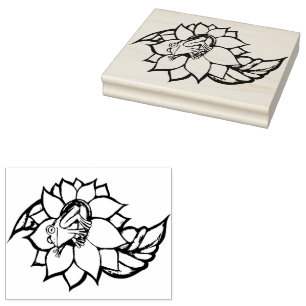 Sello De Caucho Flor de rana de girasol Floral