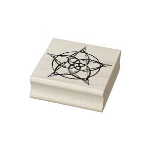 Sello De Caucho Flor de Venus del Pentagram del amor - tricolor