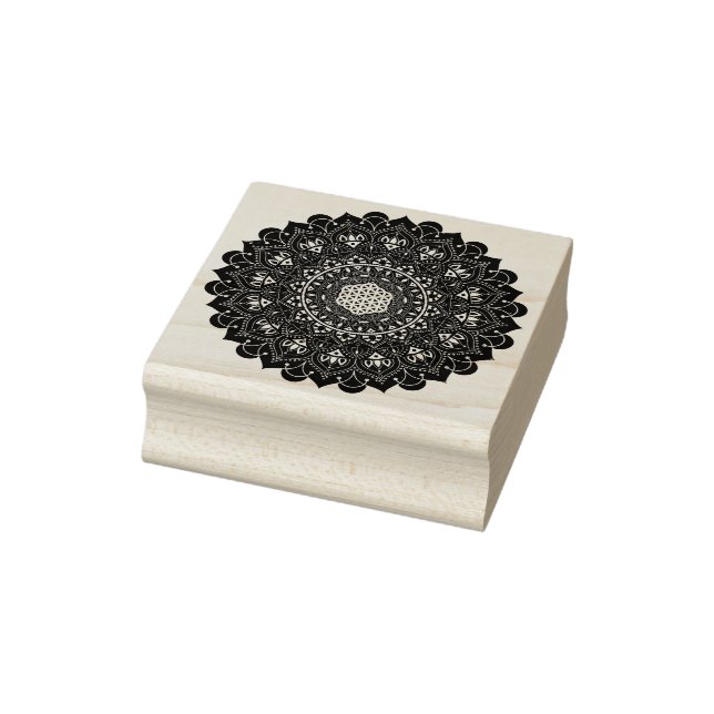 Sello De Caucho Flor De Vida - Mandala Estilo India 1 (Sello)