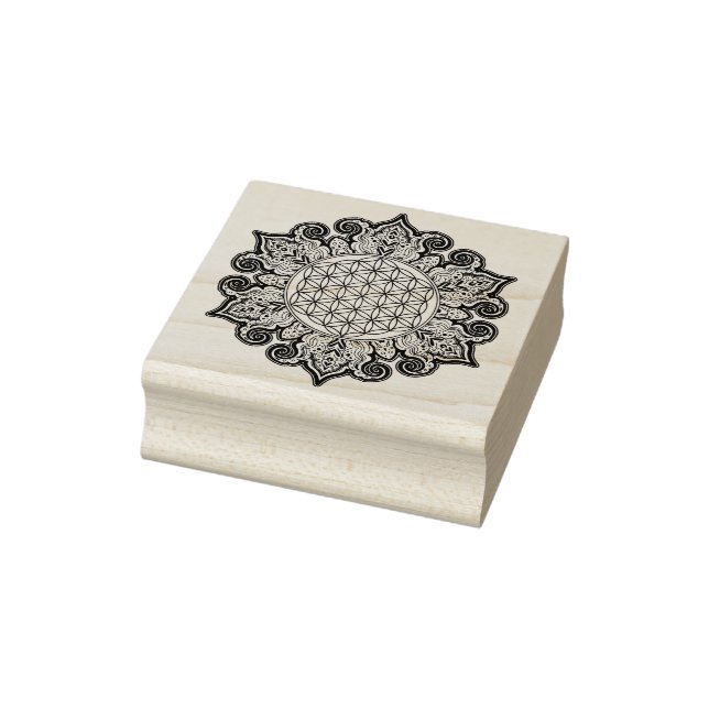 Sello De Caucho Flor de vida - Mandala india 2 (Sello)