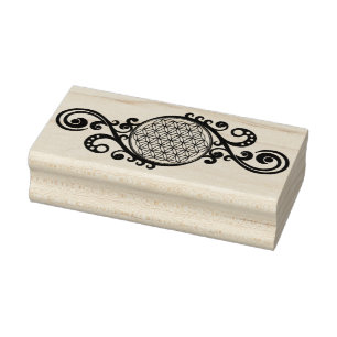Sello De Caucho Flor De Vida - Ornamentos Espirales 1