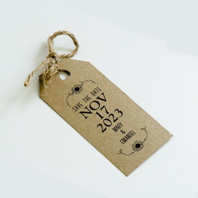 Sello De Caucho Flor elegante Guardar el Boda de fechas (Subido por el creador)