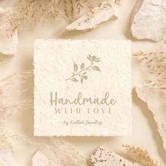 Sello De Caucho Flor romántica hecha a mano con cita de amor