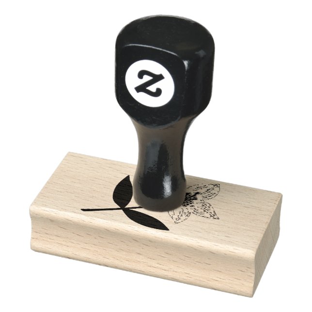 Sello De Caucho Flor rosa cúpula con salida (Sello)