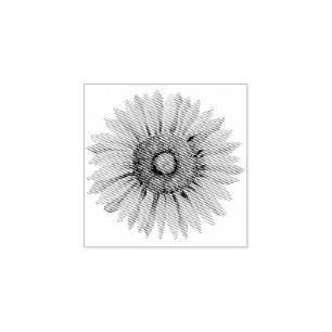 Sello De Caucho Flor virgen feliz de girasol