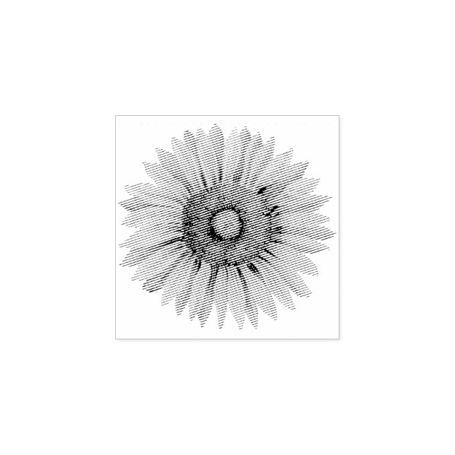 Sello De Caucho Flor virgen feliz de girasol (Impresión)