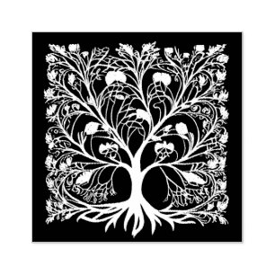 Sello De Caucho Floral de árbol de la vida