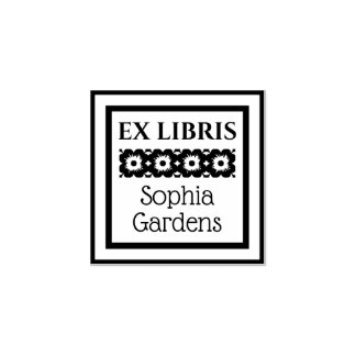 Sello De Caucho Floral Framed Ex Libris