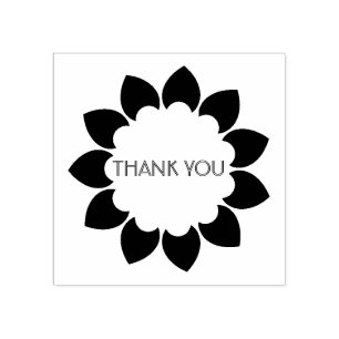 Sello De Caucho Floral gracias