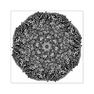 Sello De Caucho Floral natural de Mandala