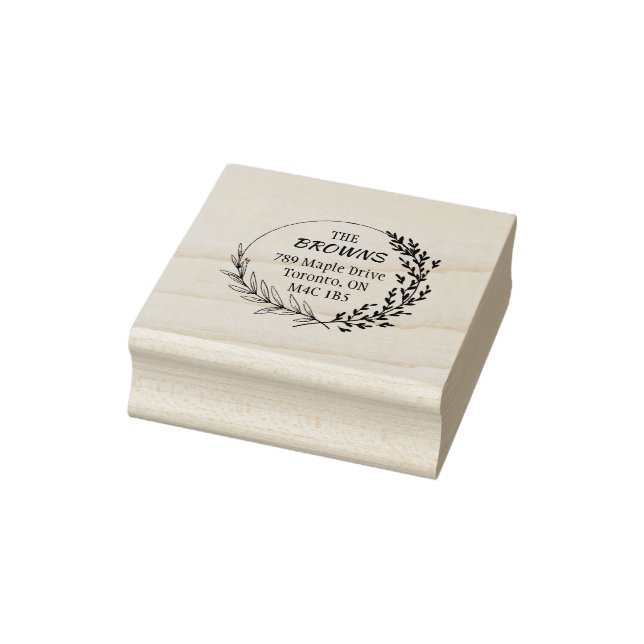 Sello De Caucho Floral redondeada moderna (Sello)