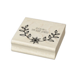Sello De Caucho Floral Rubber Stamp