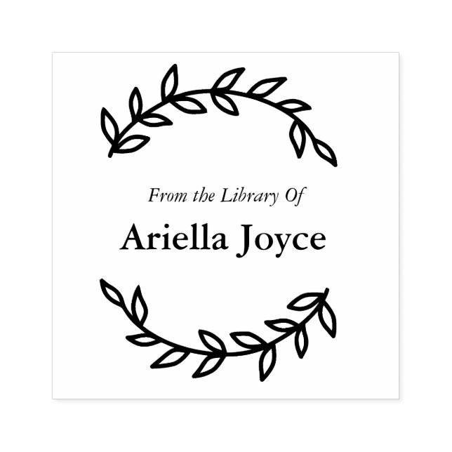Sello De Caucho Floral Wreath de la biblioteca del libro Ex Libris (Impresión)