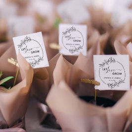 Sello De Caucho Floral Wreath deja que el amor crezca Boda