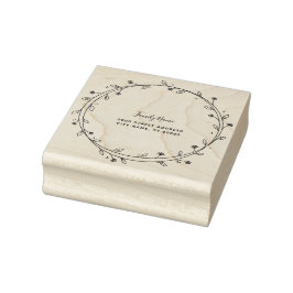 Sello De Caucho Floral Wreath Rubber Stamp