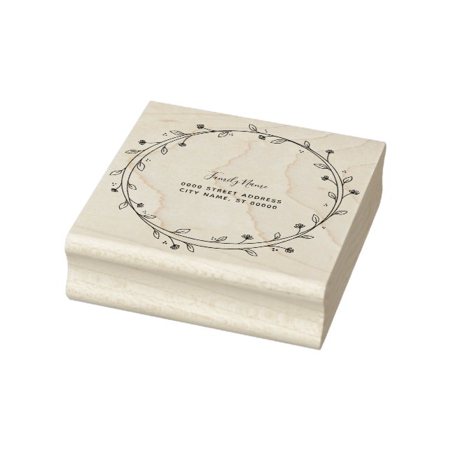 Sello De Caucho Floral Wreath Rubber Stamp (Sello)