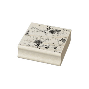 Sello De Caucho Flores azules