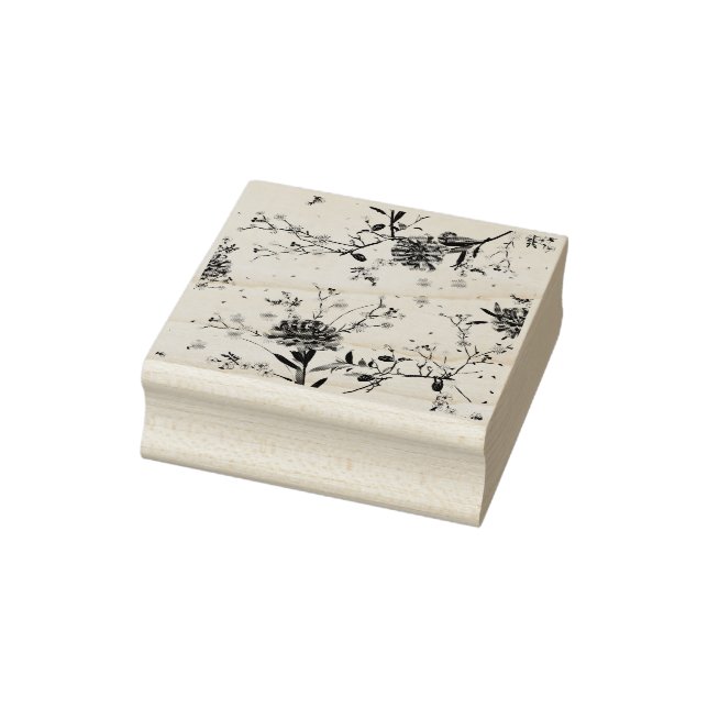 Sello De Caucho Flores azules (Sello)