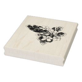 Sello De Caucho Flores botánicas florales extragrandes hojas