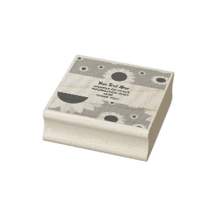 Sello De Caucho Flores brillantes en azul