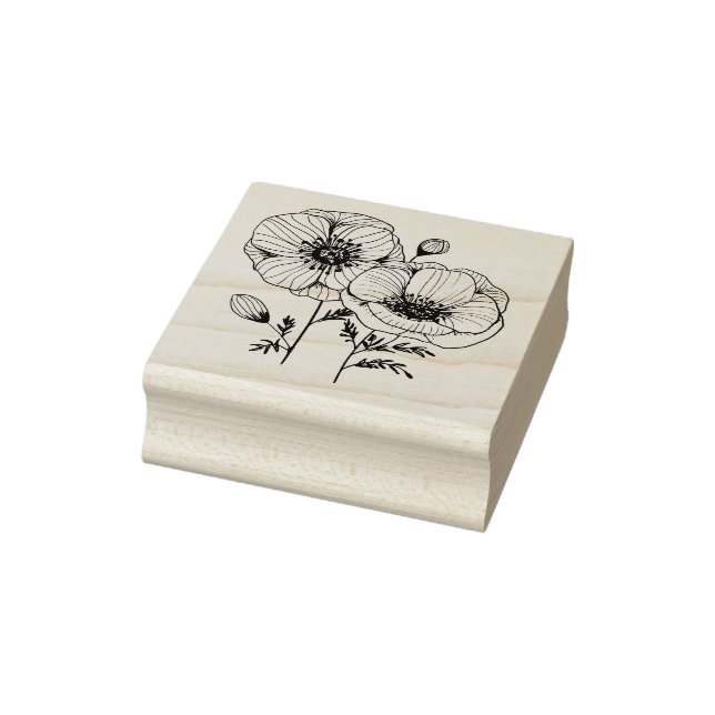 Sello De Caucho Flores de amapola (Sello)