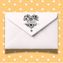 Flores del corazón Tema del Monograma dividido