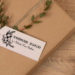 Sello De Caucho Flores dibujadas a mano y vegetación hecha a mano