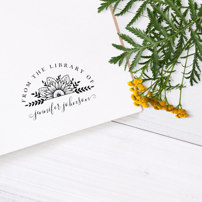 Sello De Caucho Flores Elegantes Del Libro Del Personalizado De La (Subido por el creador)