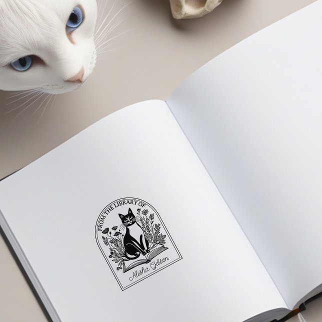 Sello De Caucho Flores Naturales Gato Bookish, Personalizado Bookp (Subido por el creador)