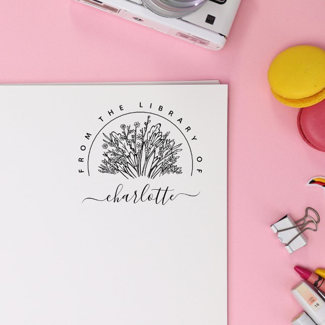 Sello De Caucho Flores Rústicas dibujadas a mano del libro de la b (Subido por el creador)