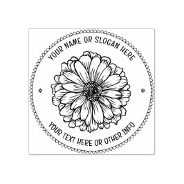 Sello De Caucho FLORES RÚSTICOS BOTÁNICOS | Logotipo de empresa Pe