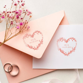 Sello De Caucho Flores Silvestres de Boda Iniciales y Fecha