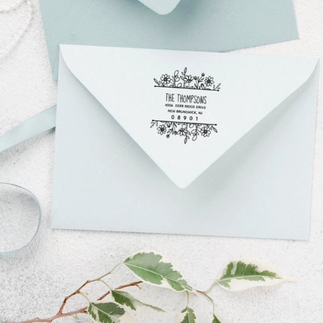 Sello De Caucho Flores silvestres de mano escurridas por caprichos (Subido por el creador)