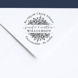 Sello De Caucho Flores silvestres rusas domicilio de pareja casada