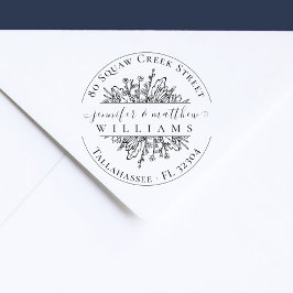 Sello De Caucho Flores silvestres rusas domicilio de pareja casada