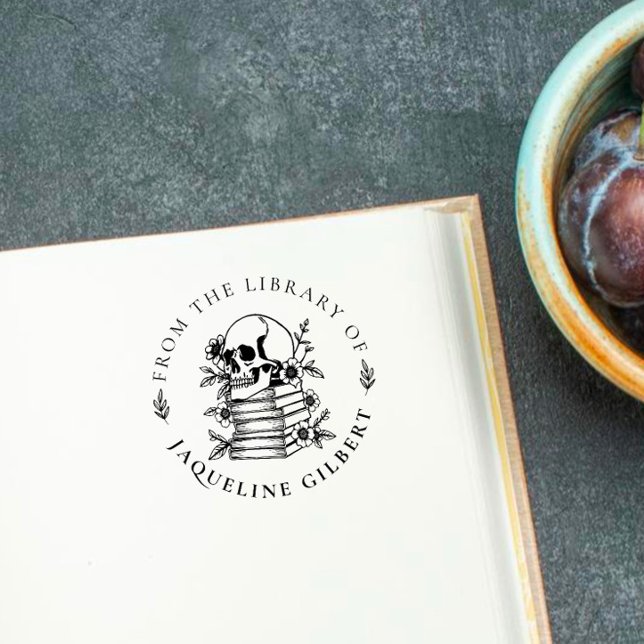 Sello De Caucho Florienta Calavera Gótica De La Biblioteca De (Subido por el creador)