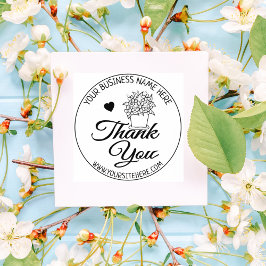 Sello De Caucho Flowers Business Gracias